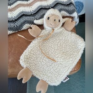 Cozy Cream Lamb Plush Hot Water Bottle Cover with zip for Kids